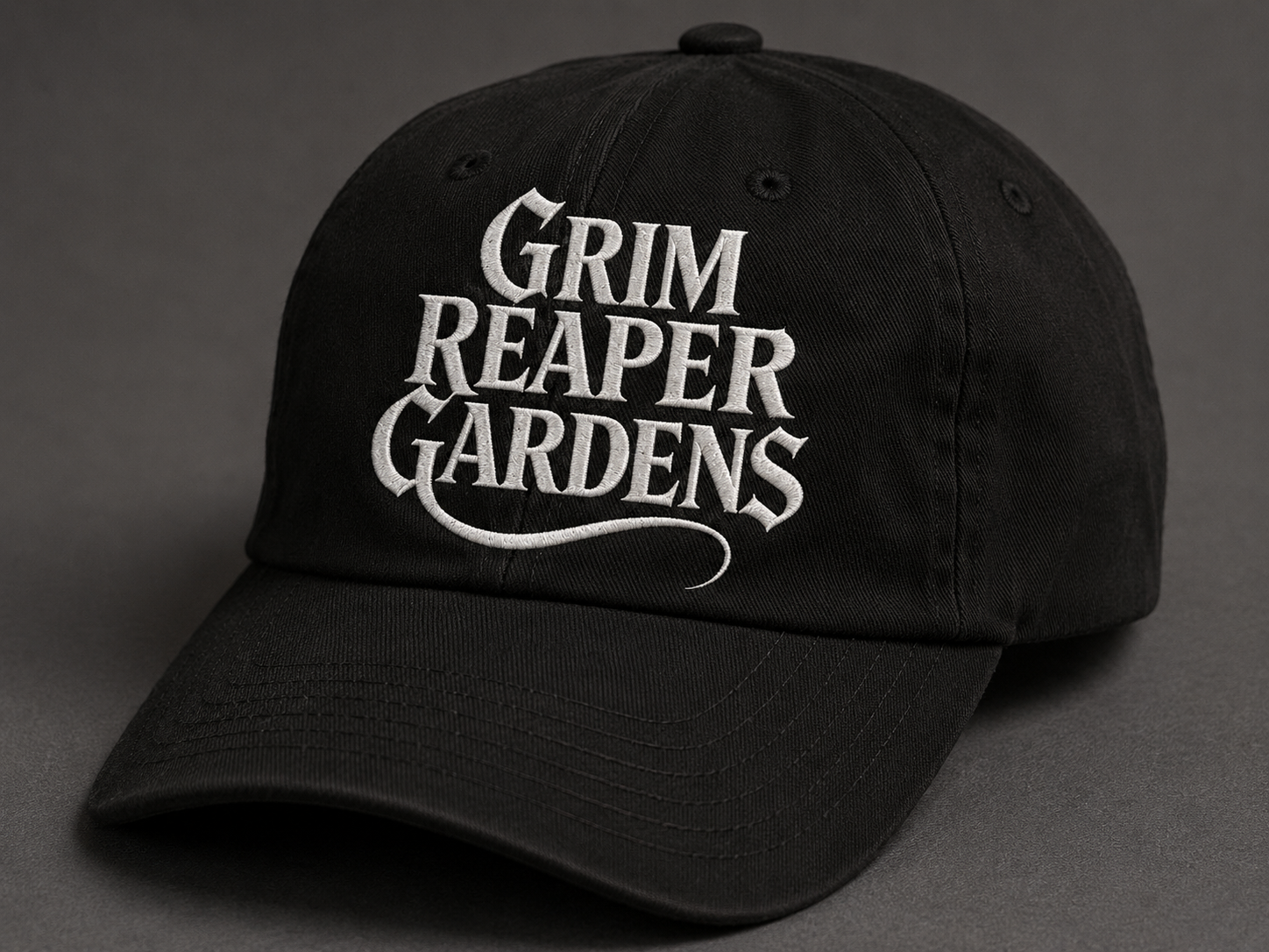 Branded Grim Reaper Gardens SnapBack Hat.
